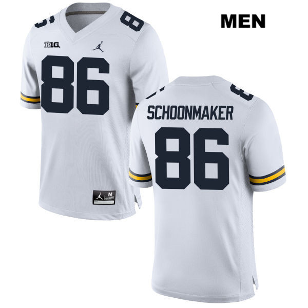 Men's NCAA Michigan Wolverines Luke Schoonmaker #86 White Jordan Brand Authentic Stitched Football College Jersey KU25F58QB